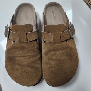 Brown Clog Mule Flats